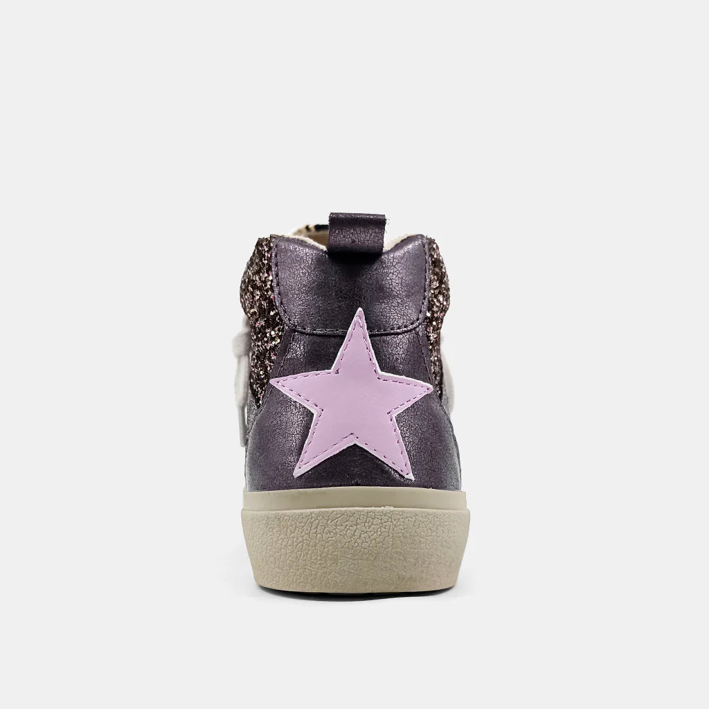 Riley High Top Sneaker Pewter Glitter