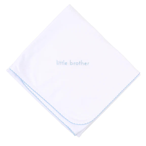 Little Brother Embroidered Receiving Blanket