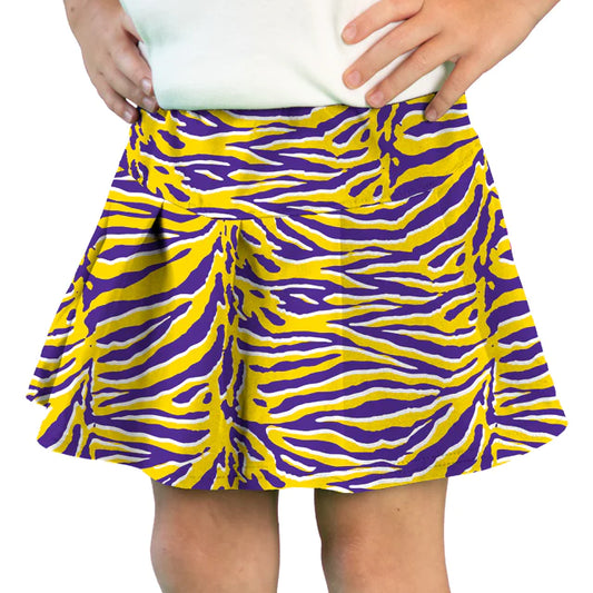 Tiger Print Purple and Yellow Skort