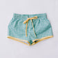 Green Gingham Swim Trunk