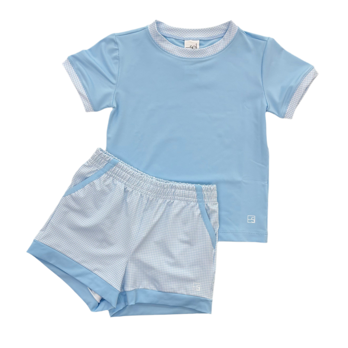 Blue Minigingham Graham Short