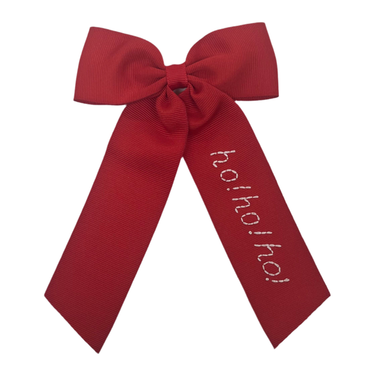 Red HoHoHo Long Tail Bow