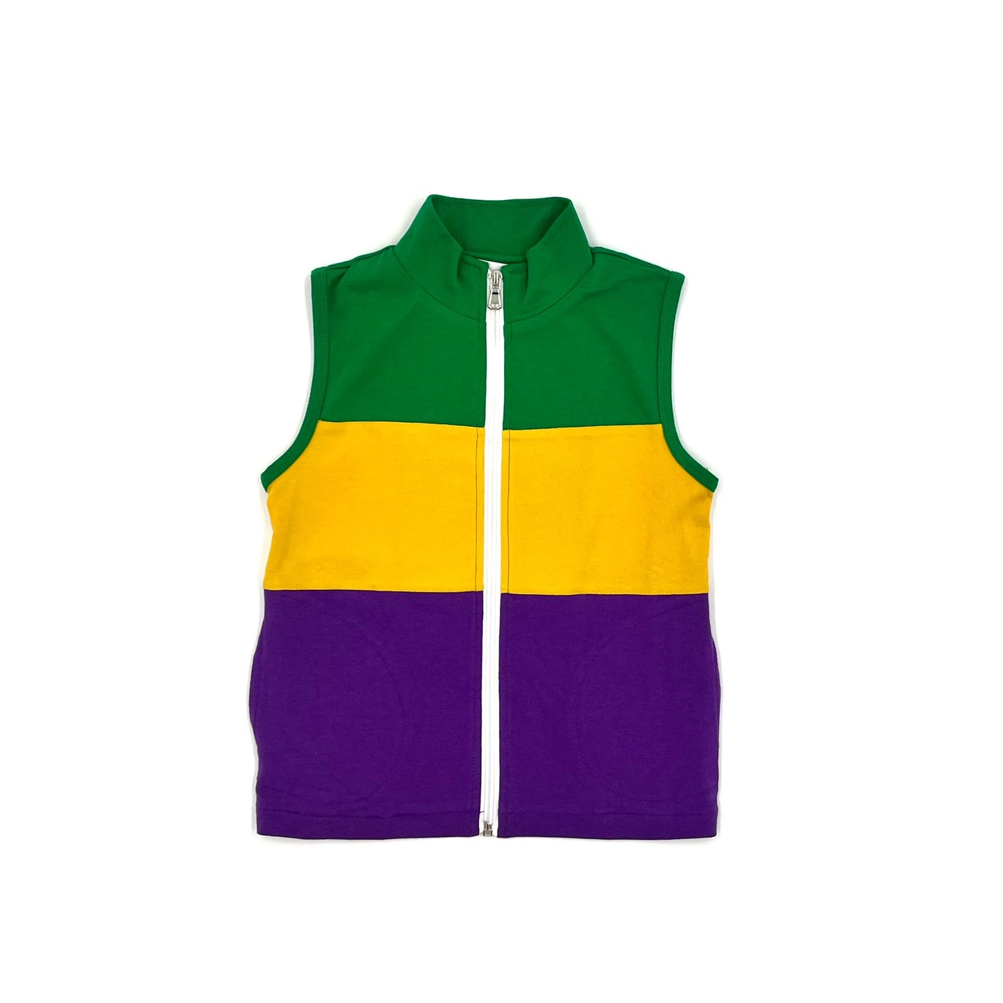 Mardi Gras Colorblock Knit Vest