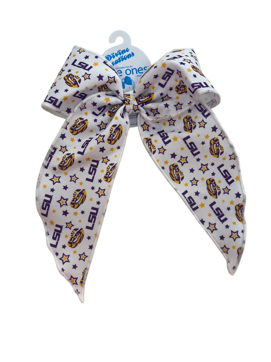 LSU Large Printed Tie Bow