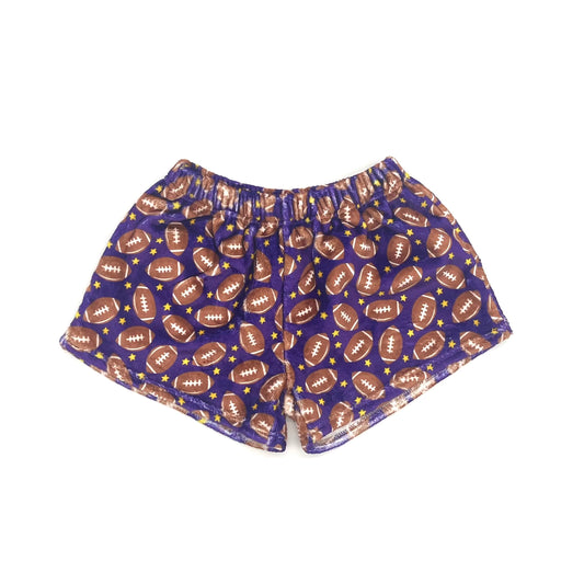 Purple Footballs Plush Shorts