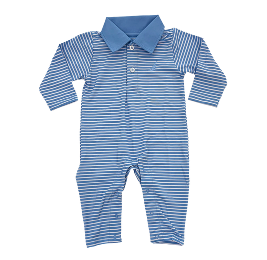 Banks Blue Stripe Polo Romper