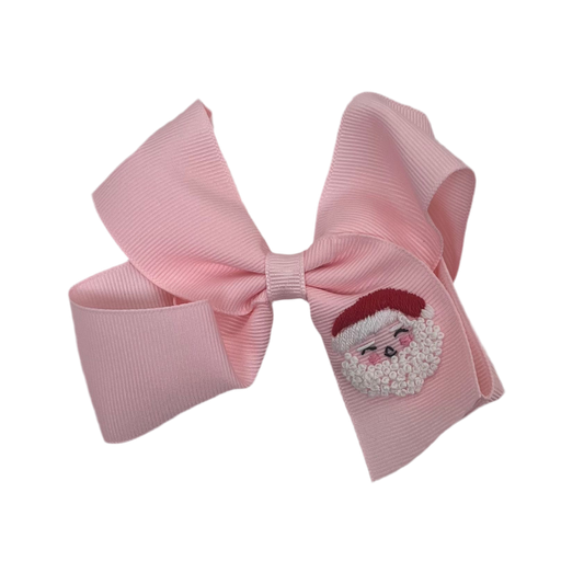 Pink Santa Via Clip Bow