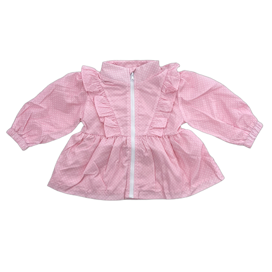 Pink Ruffle Dot Wind Jacket