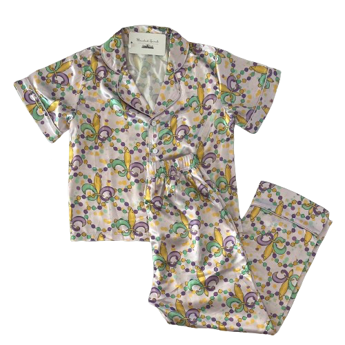 Mardi Gras Silky PJ Set