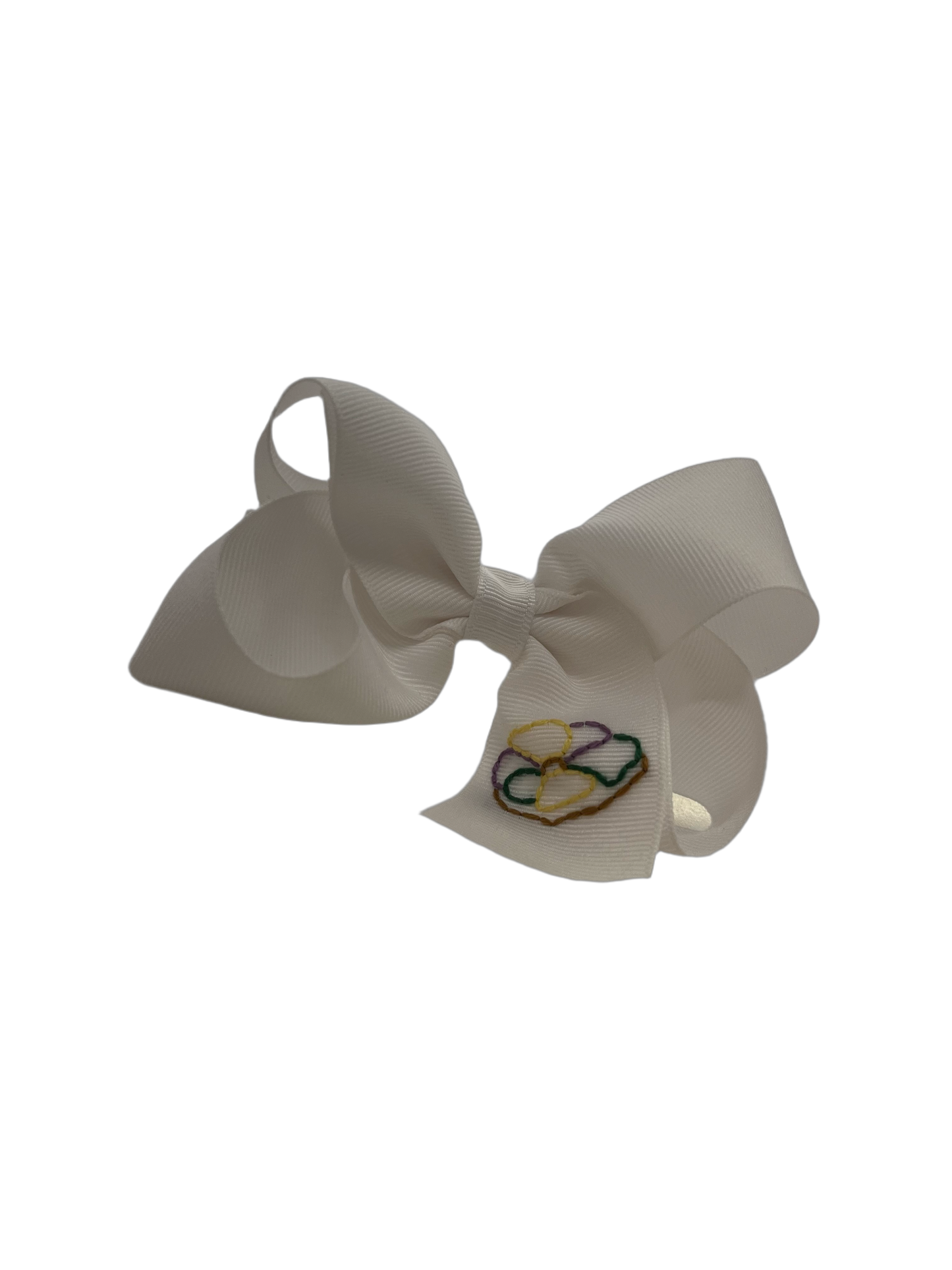 White King Cake Headband Bow