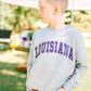Louisiana Kids Crewneck Pullover | Purple + Gold