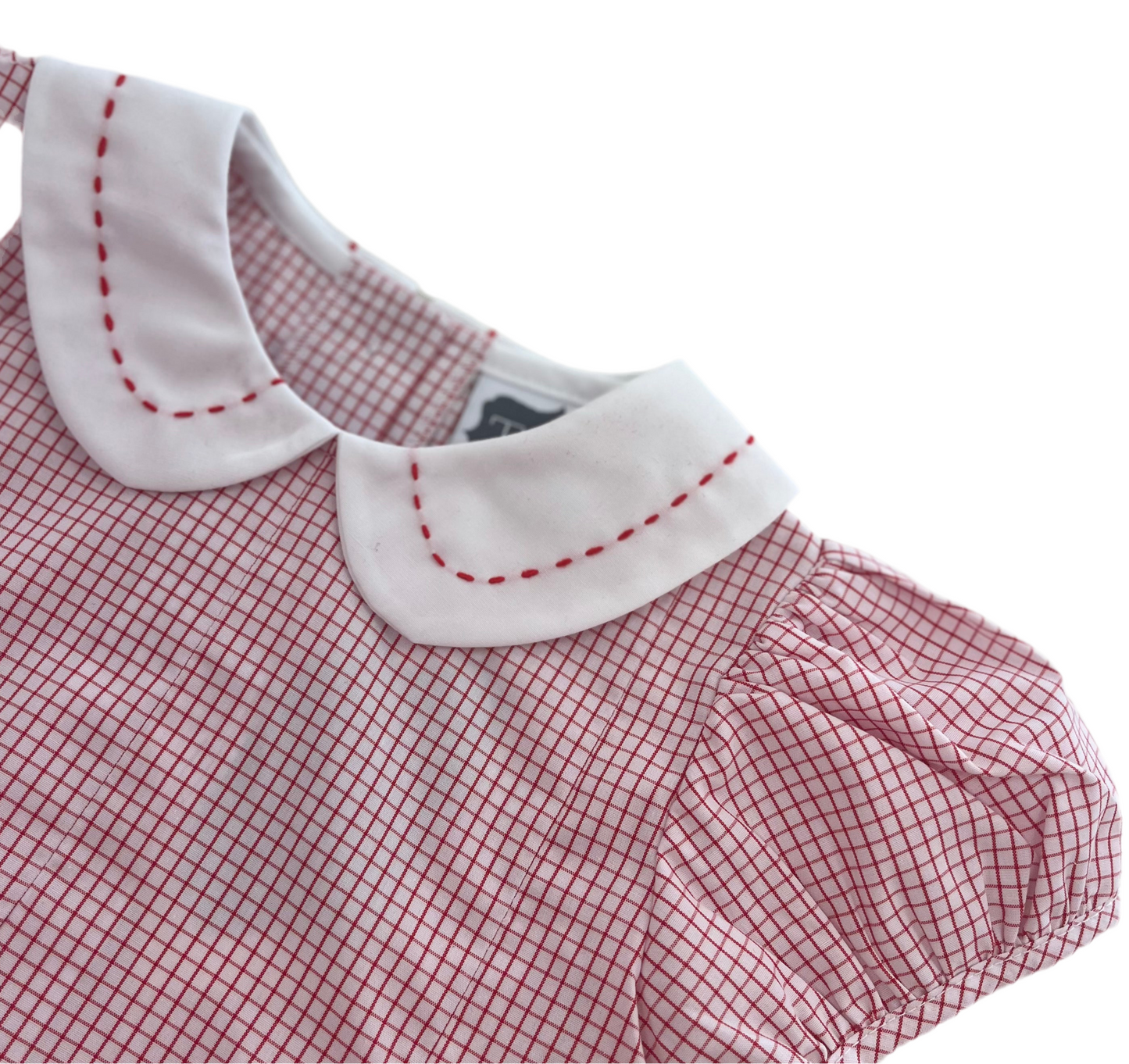 Red & White Stitched Collar Dress