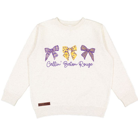 Callin' Baton Rouge Kid's Crewneck Pullover