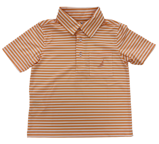 Brooks Orange Stripe Polo