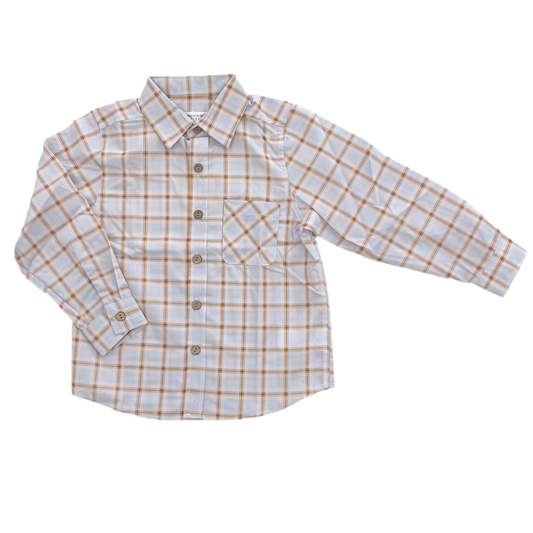 Rust Plaid Buttondown Shirt