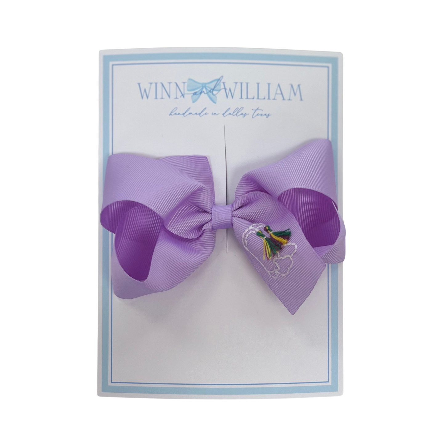 Lavender Mardi Gras Boots Via Clip Bow