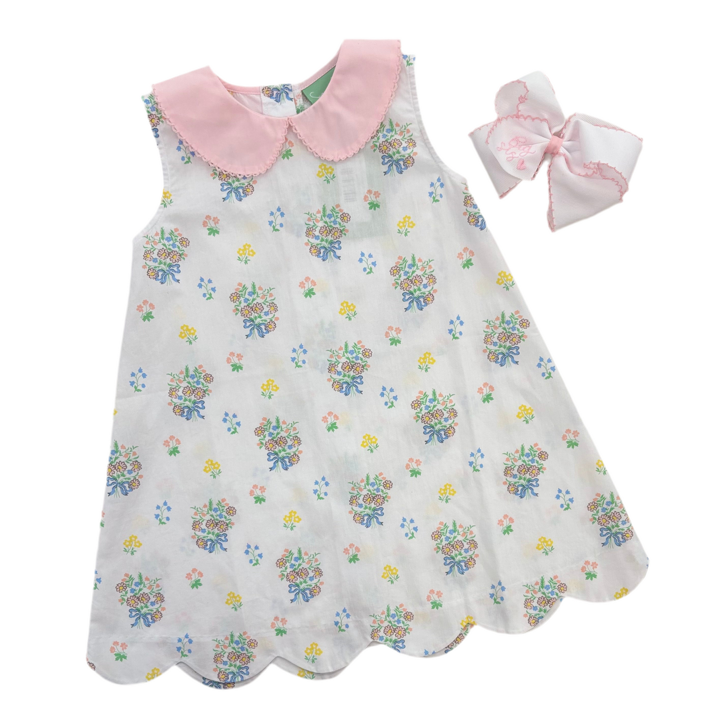 Spring Bouquet Scallop Dress