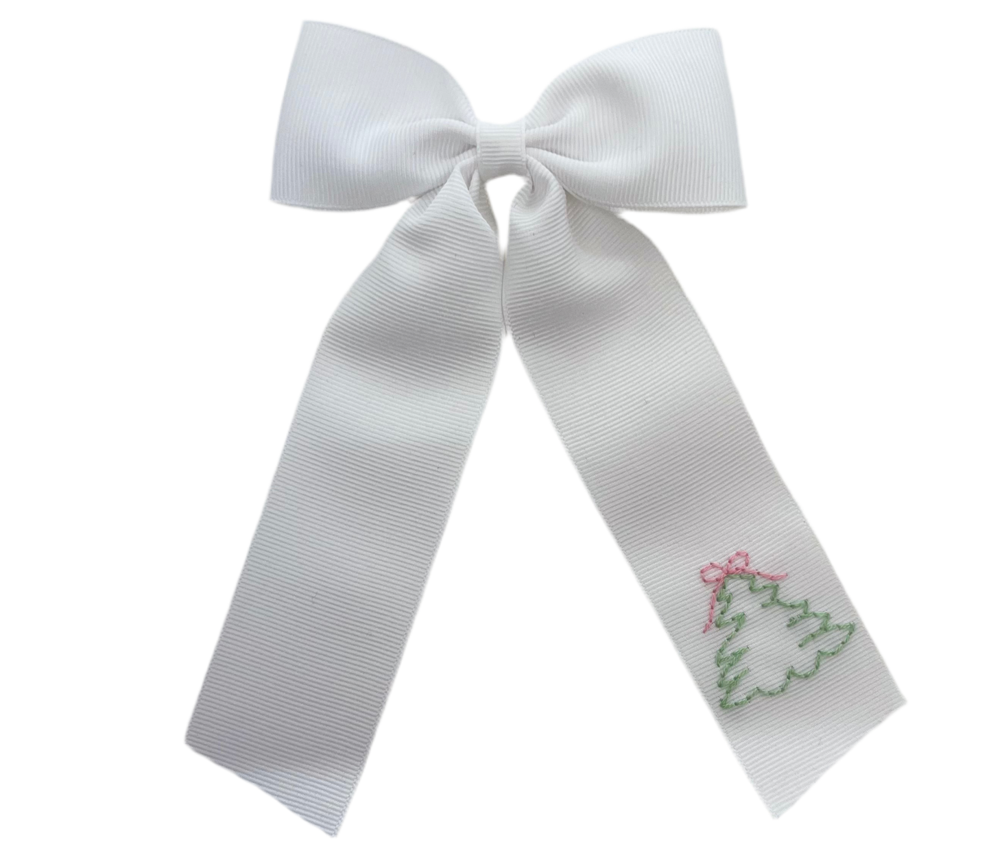 Christmas Tree White Tail Bow