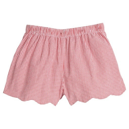 Scallop Short - Red Seersucker Gingham