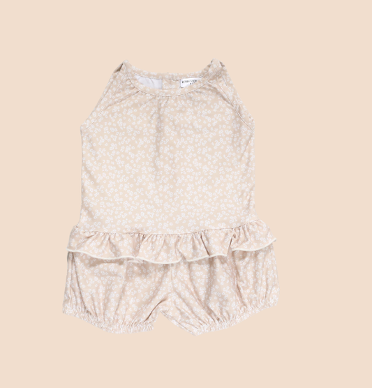 Neutral Floral Halterneck Bubble