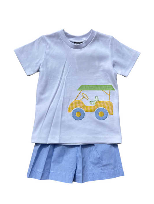 Golf Cart Applique Tee Short Set