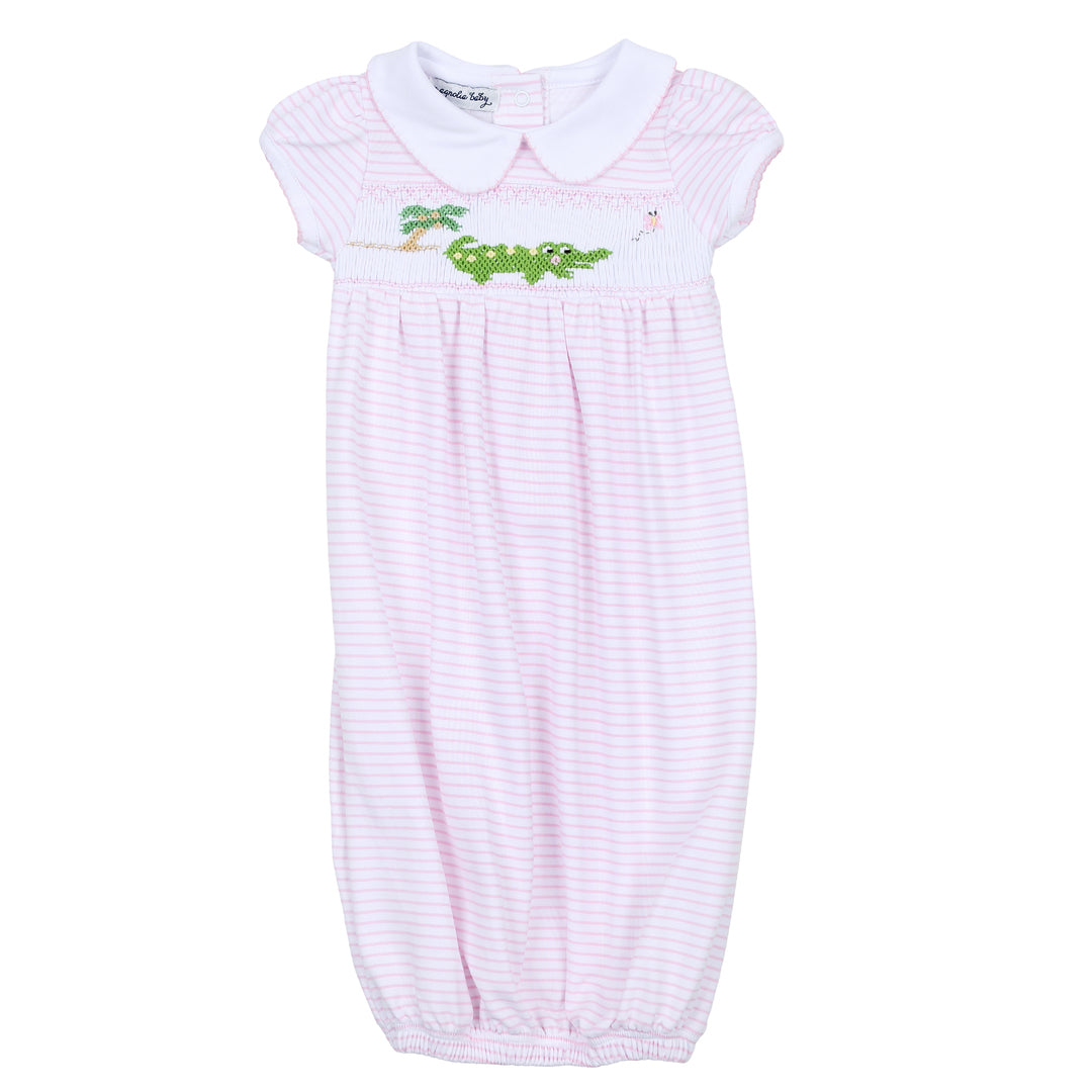 Alligator Classics Pink Smocked Gown