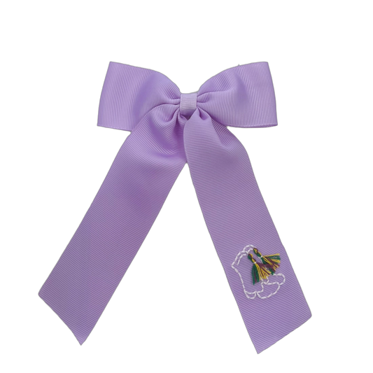 Lavender Mardi Gras Boots Medium Tail Bow