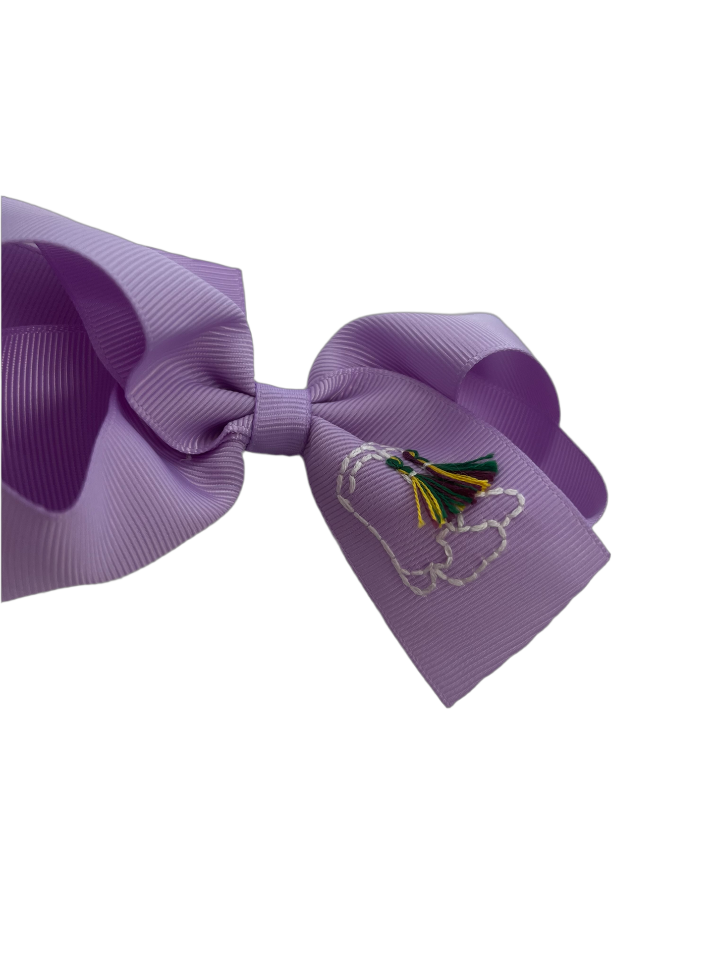 Lavender Mardi Gras Boots Via Clip Bow