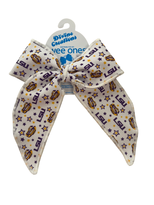 LSU Small Printed Tie Bow
