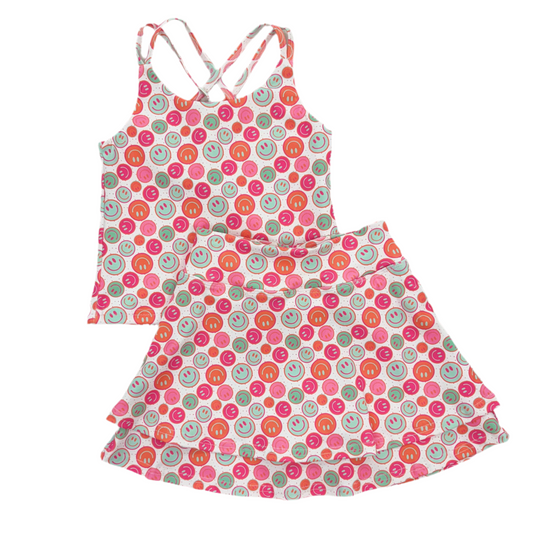 Smiley Face Confetti Athletic Skort Set