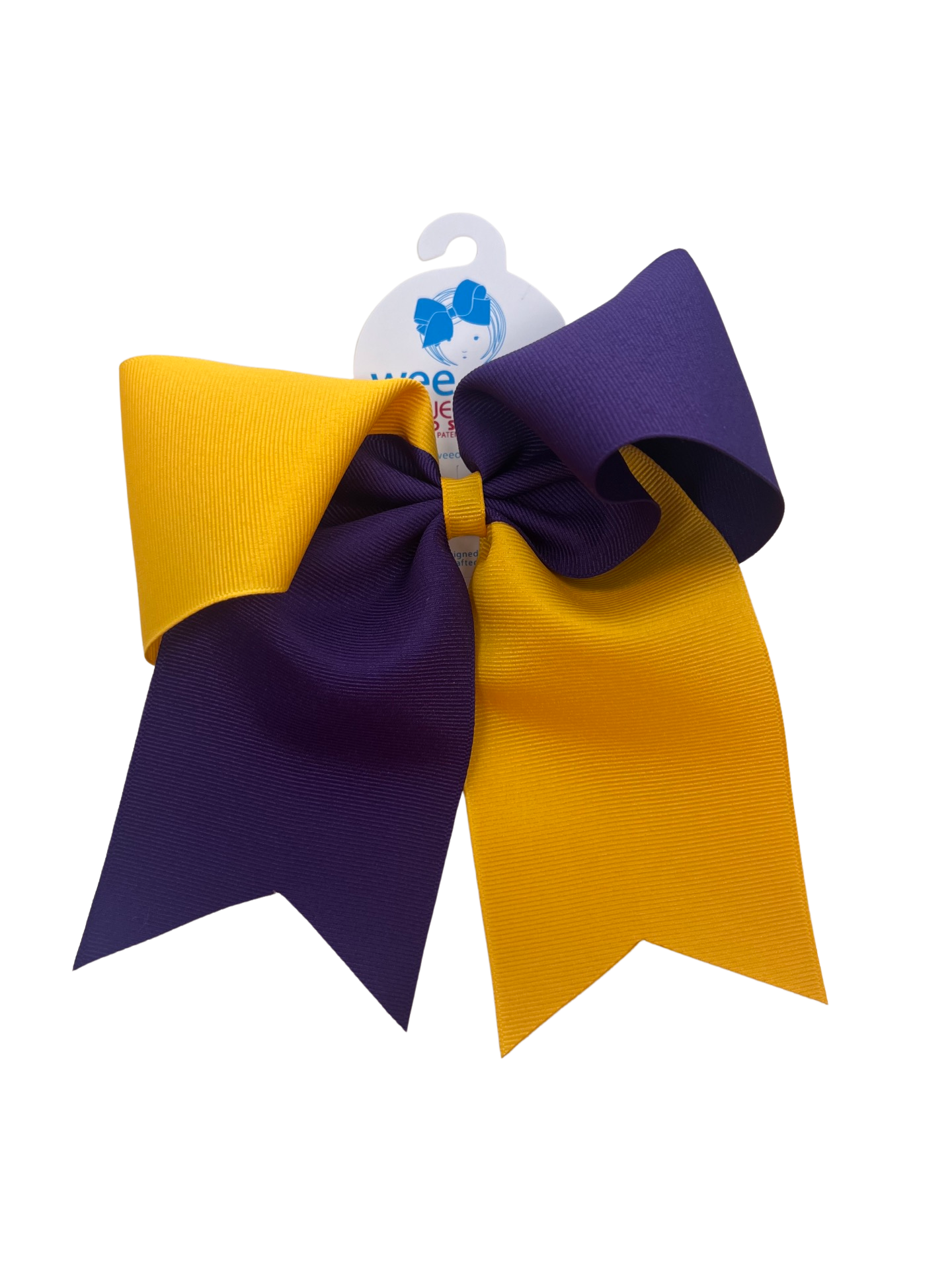 Purple & Gold Whale Tail Bow