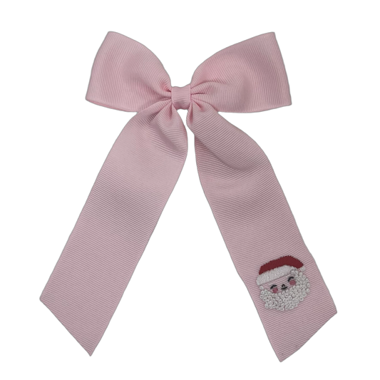 Pink Santa Long Tail Bow
