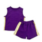 Purple & Gold Sequin Short Set