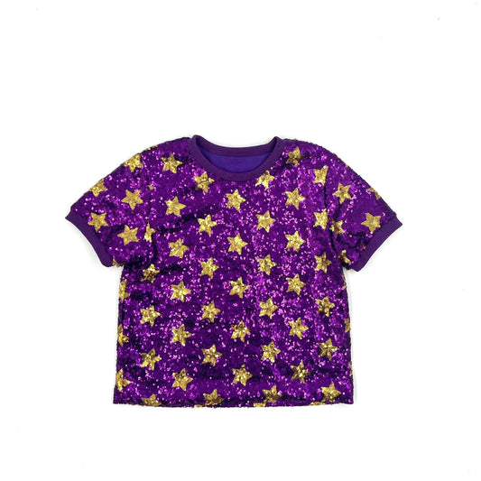 Purple and Gold Sequin Star Top