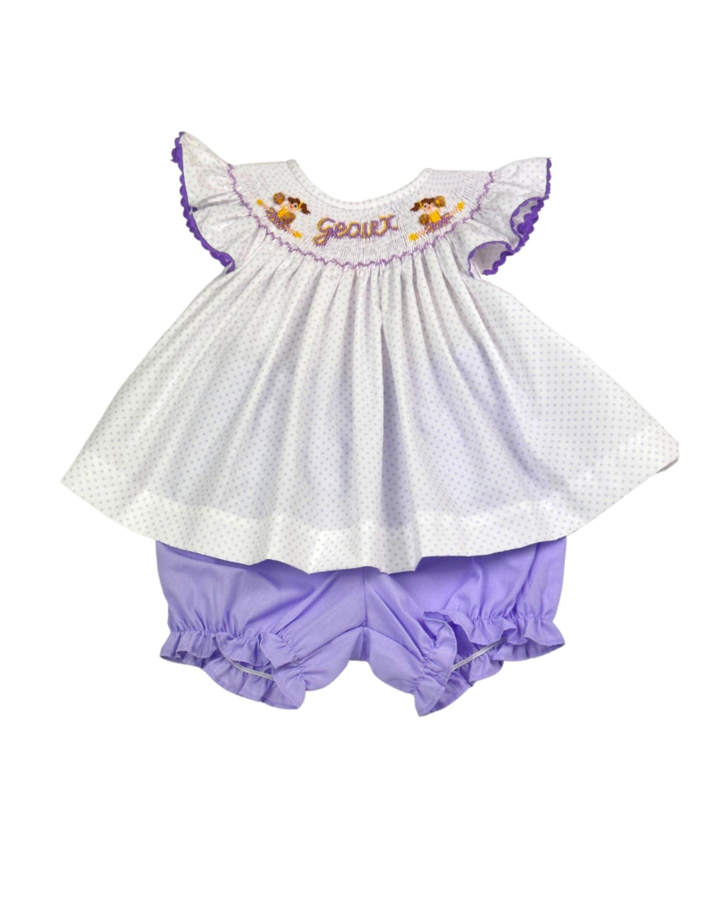 Lavender Bitty Dot Game Day Bloomer Set