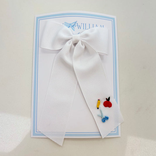 School Supplies Tail Bow