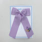 Fleur De Lis Lavender Medium Tail Bow