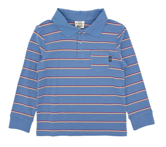 Nash Slate Blue Long Sleeve Polo