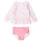 Seaside Scallop Hem Rash Guard Bikini
