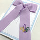 Fleur De Lis Lavender Medium Tail Bow