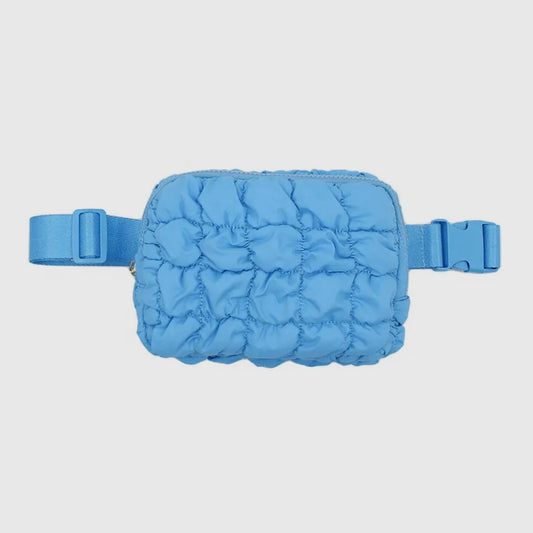 Blue Puffer Waist Bag