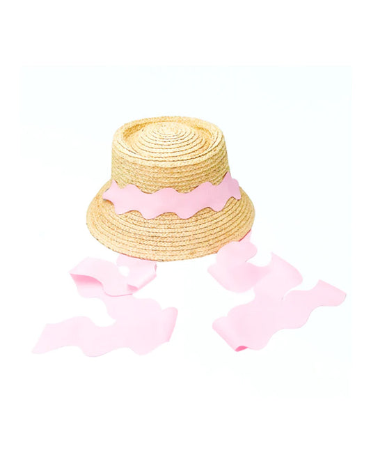 Harbor Hat  Pink Scallop Ribbon