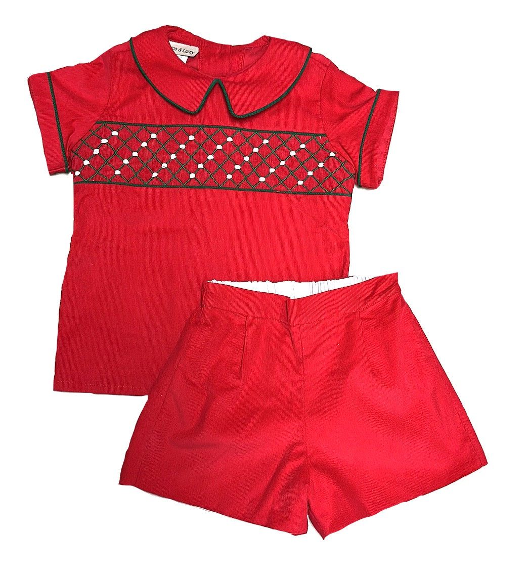 Christmas Red Classic Boys Short Set
