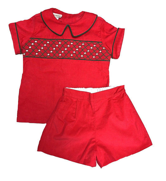 Christmas Red Classic Boys Short Set
