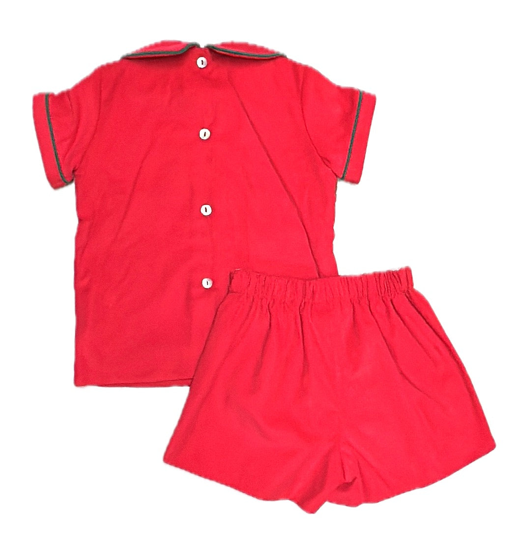 Christmas Red Classic Boys Short Set