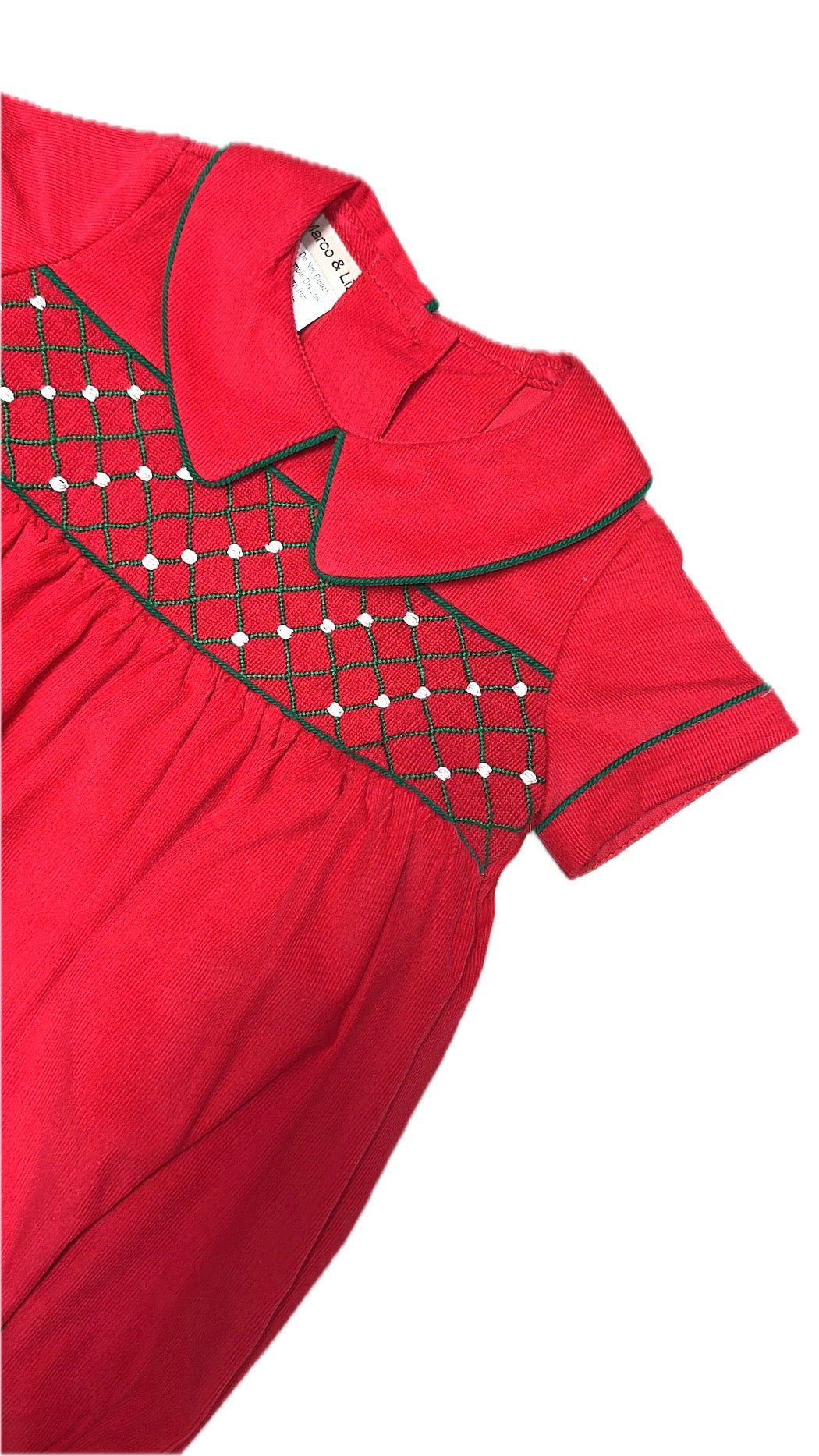 Christmas Red Corduroy Boy’s Romper