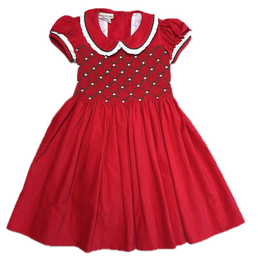 Christmas Classic Red Corduroy Dress