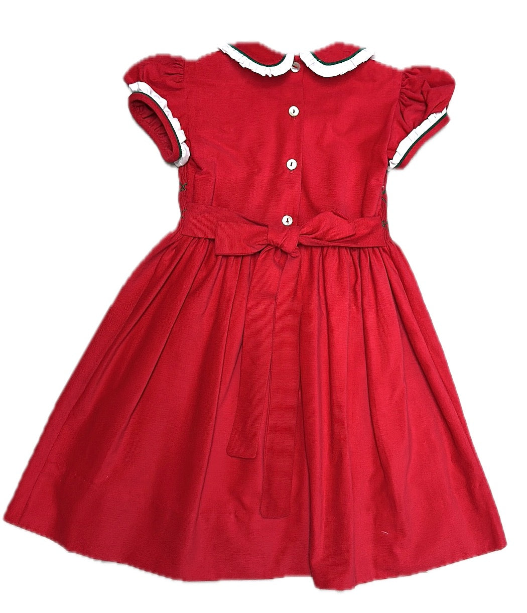 Christmas Classic Red Corduroy Dress