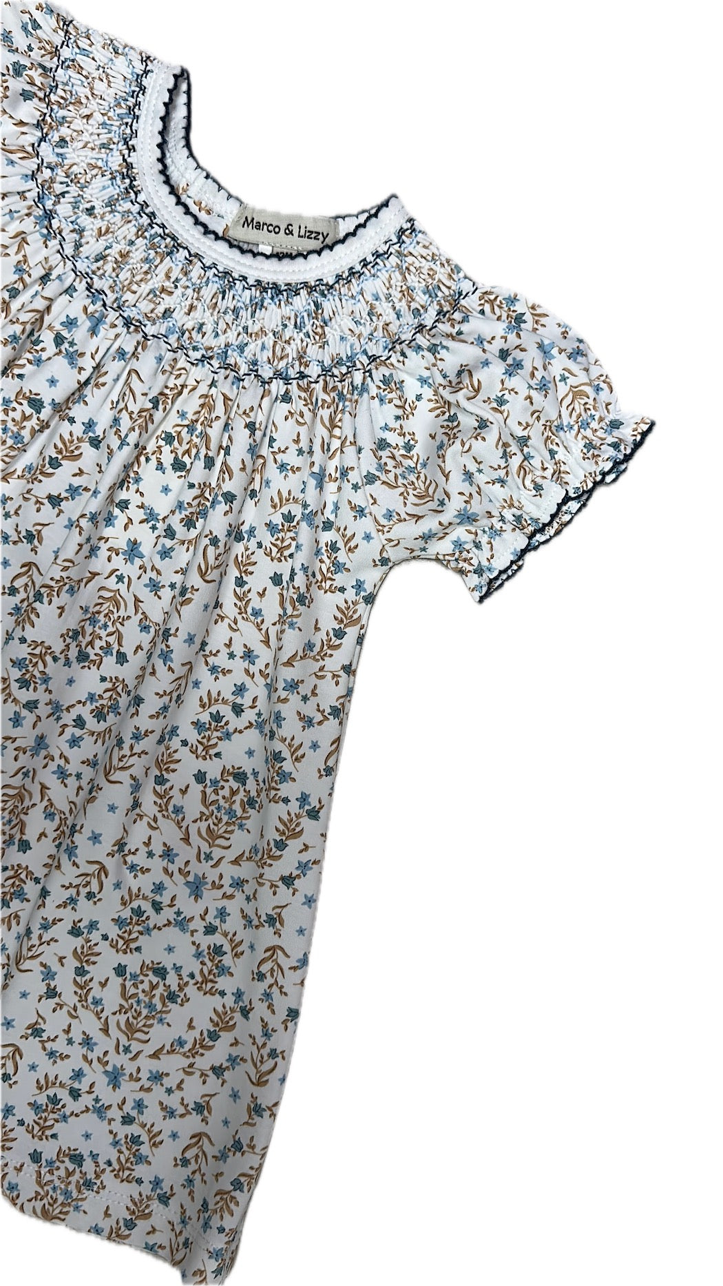 Blue Floral Hand Smock Bishop
