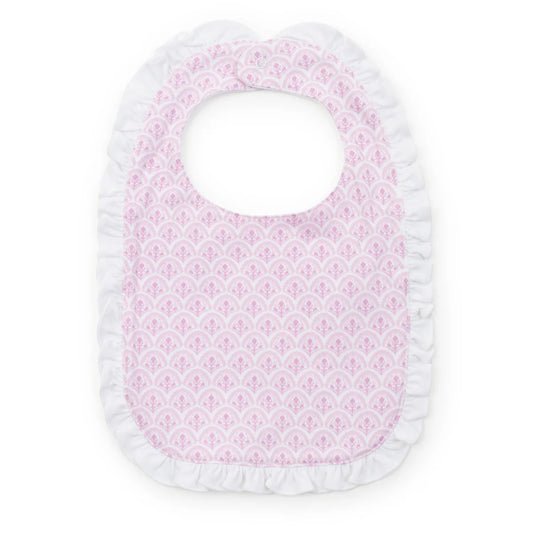 Scalloped in Pink Ruffle Bib